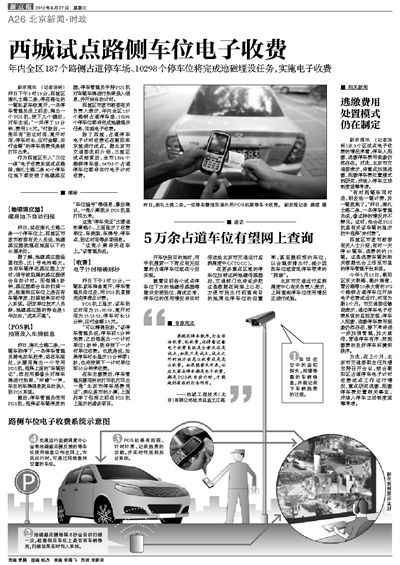 西城试点路侧车位电子收费 - 北京新闻·时政 